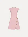 Oscar De La Renta Butterfly-detailed Tweed Dress In Pink