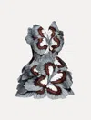 Oscar De La Renta Embroidered Threadwork Mini Dress