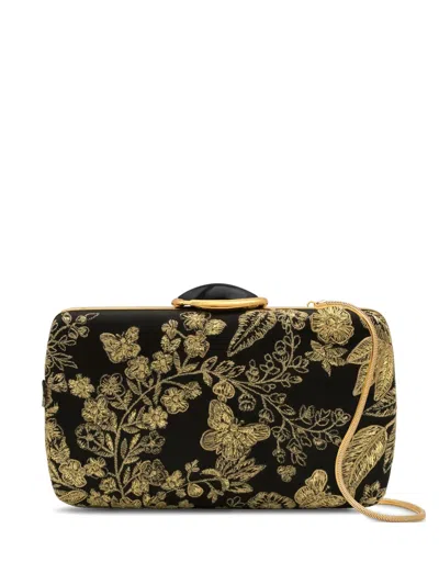 Oscar De La Renta Butterfly Embroidered O Minaudière Clutch Bag In Multi