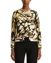 Oscar De La Renta Butterfly Print Wool Crewneck Sweater