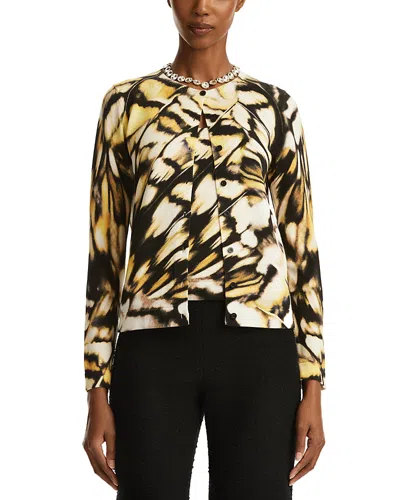 OSCAR DE LA RENTA OSCAR DE LA RENTA BUTTERFLY PRINT CARDIGAN