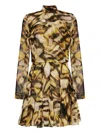 Oscar De La Renta Butterfly-print Silk Dress