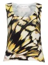 Oscar De La Renta Butterfly Printed Scoop-neck Knit Tank Top