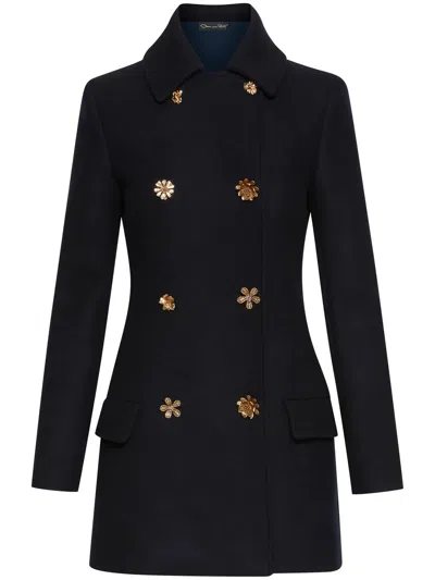 Oscar De La Renta Button-detail Blazer Dress In Blue