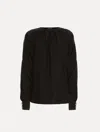 Oscar De La Renta Button-detailed Georgette Blouse In Black