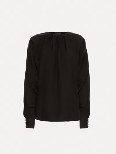 OSCAR DE LA RENTA BUTTON-DETAILED GEORGETTE BLOUSE