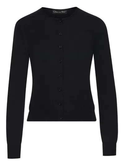 Oscar De La Renta Button-front Cardigan In Black