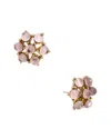 Oscar De La Renta Cabochon Button Earrings In Pink