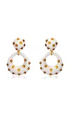 Oscar De La Renta Cabochon Enamel Drop Earrings In Yellow