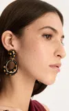 Oscar De La Renta Cabochon Enamel Drop Earrings