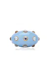 Oscar De La Renta Cabochon Enamel Ring In Blue
