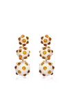 Oscar De La Renta Cabochon Triple Drop Earrings In Neutral