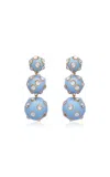 Oscar De La Renta Cabochon Triple Drop Earrings In Blue