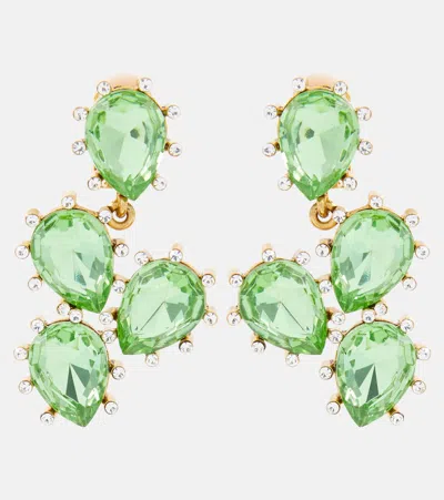 Oscar De La Renta Cactus Crystal-embellished Drop Earrings In Multicoloured