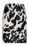 Oscar De La Renta Calf Hair Mini Skirt In Black,white