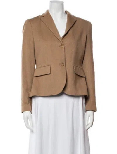 Pre-owned Oscar De La Renta Camel Hair Blazer In Neutrals