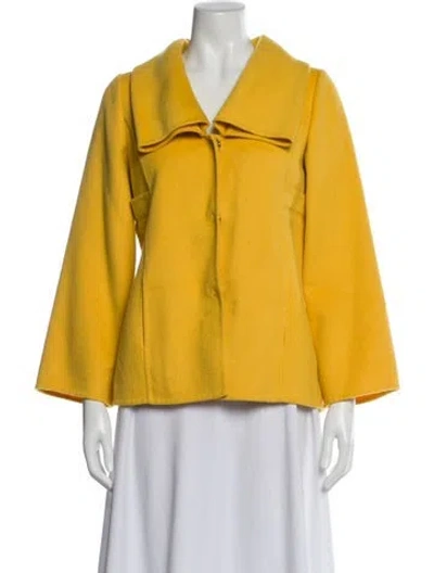 Pre-owned Oscar De La Renta Camel Hair Jacket In Yellow