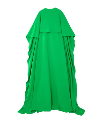 Oscar De La Renta Cape Dress In Green