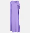 Oscar De La Renta Draped Cape Gown In Purple