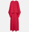 Oscar De La Renta Caped Silk-blend Gown In Red