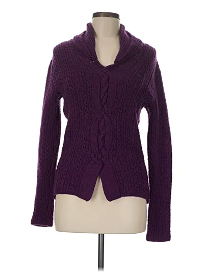 Pre-owned Oscar De La Renta Cardigan Sweater In Purple