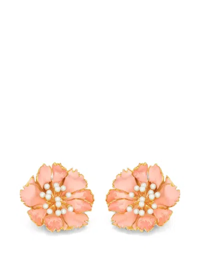 Oscar De La Renta Carnation Clip-on Earrings In Multi