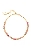 Oscar De La Renta Cascade Rhinestone Necklace In Gold