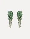 Oscar De La Renta Cascading Flower Clip-on Earrings In Green