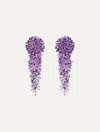 Oscar De La Renta Cascading Flower Clip-on Earrings In Purple