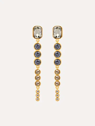 Oscar De La Renta Cascading Mixed-stone Drop Clip-on Earrings In Pattern