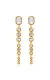 Oscar De La Renta Cascading Rhinestone Drop Earrings In Gold