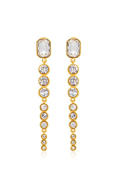 Oscar De La Renta Cascading Rhinestone Drop Earrings In Gold