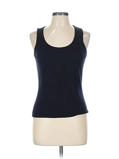 Pre-owned Oscar De La Renta Cashmere Cardigan Sweater In Blue