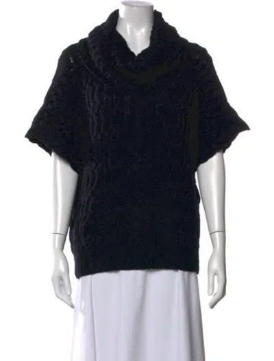 Pre-owned Oscar De La Renta Cashmere Cowl Neck Sweater In Black