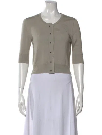 Pre-owned Oscar De La Renta Cashmere Crew Neck Sweater In Neutral
