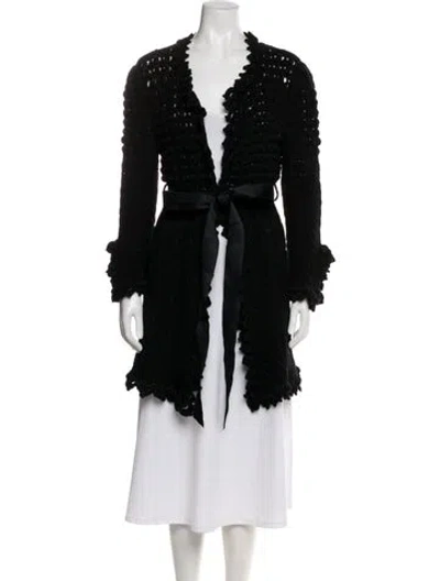 Pre-owned Oscar De La Renta Cashmere Jacket In Black