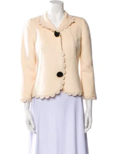 Pre-owned Oscar De La Renta Cashmere Jacket In Neutral