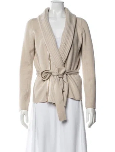 Pre-owned Oscar De La Renta Cashmere Jacket In Neutral