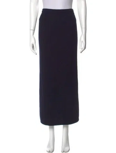 Pre-owned Oscar De La Renta Cashmere Midi Length Skirt In Black