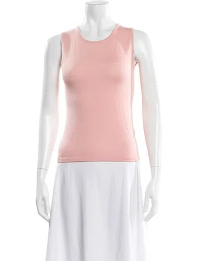 Pre-owned Oscar De La Renta Cashmere Scoop Neck Sweater In Pink
