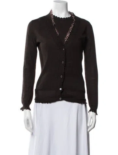 Pre-owned Oscar De La Renta Cashmere Sweater In Brown