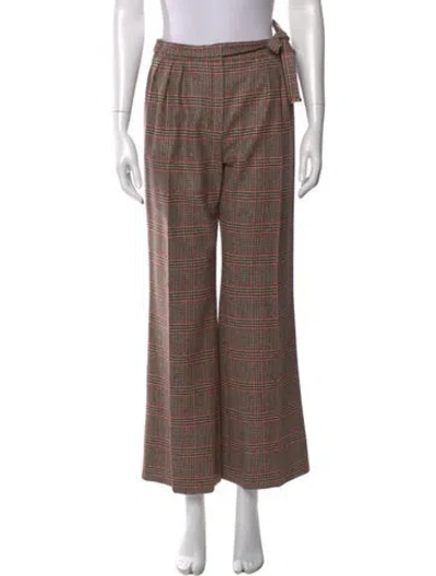 Pre-owned Oscar De La Renta Cashmere Wide Leg Pants In Brown