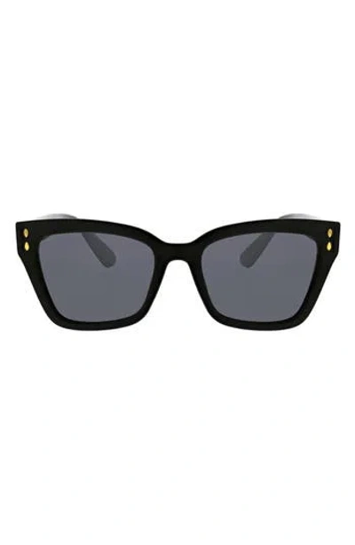 Oscar De La Renta Catty 51mm Square Polarized Sunglasses In Black