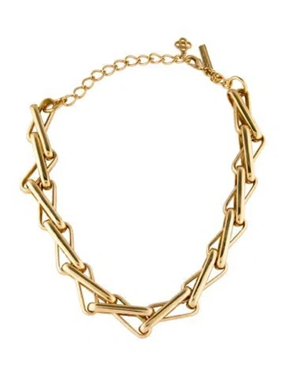 Pre-owned Oscar De La Renta Chain Collar Necklace, 21.75" In Multi