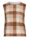 Oscar De La Renta Checked Sleeveless Vest In Multi