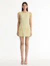 Oscar De La Renta Checked Tweed Dress With Point D'esprit Feather Embroidery In Multi