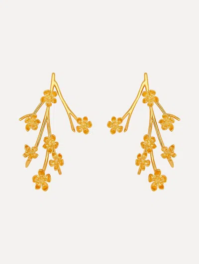 Oscar De La Renta Cherry Blossom Branch Earrings