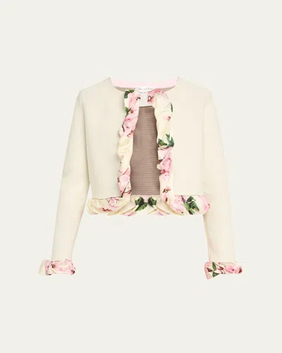 Oscar De La Renta Cherry Blossom Bubble Twist Cardigan