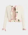 Oscar De La Renta Cherry Blossom Bubble Twist Cardigan