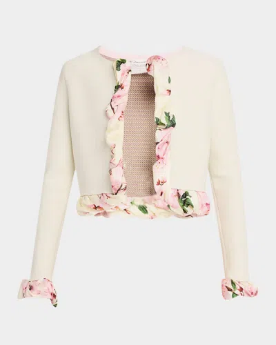 OSCAR DE LA RENTA CHERRY BLOSSOM BUBBLE TWIST CARDIGAN
